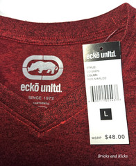 Ecko Unltd Men’s V-Neck Vertical Logo Red Marled T-Shirt Sizes S, M, L, XL NWT