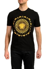 Versace Men’s Black Gold Medusa Head Crewneck Short Sleeve T-Shirt US 3XL IT 58