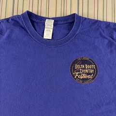 Delta Roots Country Festival Shirt Mens 2XL Purple Volunteer Helena Arkansas