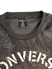 Converse Mesh Vented Jersey Shirt Mens Black Palm Print Athletic Tee NWT L