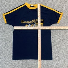 VTG 80s Champion Tag Frankenmuth Volkslauffe Navy Yellow Raglan T-Shirt Adult L