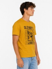 Old Navy Unisex Soft-Washed Yellow Graphic Logo Crew Neck T-Shirt 2XL Regular
