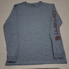 Carhartt Mens M Medium Gray Loose Fit Long Sleeve Graphic Logo Tee Shirt TK0231