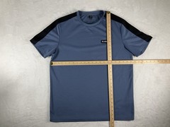 SHEIN Men’s Large Blue Athletic T Shirt Contrast Shoulder Short Sleeve Casual