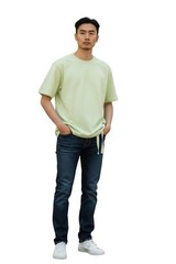 Helmut Lang Mint Green Logo T Shirt Mens L Drawstring Hem Made in Portugal