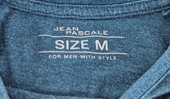 Jean Pascale Men Long Sleeve Casual Blue Medium Cotton Polyester