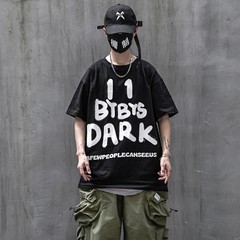 MFCT Men’s Streetwear Tshirt Dark Reflection Spray Paint Urban Short Sleeves Tee