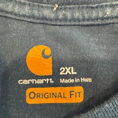 Carhartt Mens 2XL Blue Short Sleeve Logo Graphic T-Shirt Original Fit K195