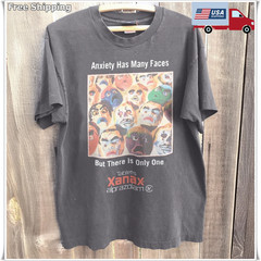 Xanax – Anxiety Has Many Faces Unisex T-Shirt Charcoal Size S-5XL
