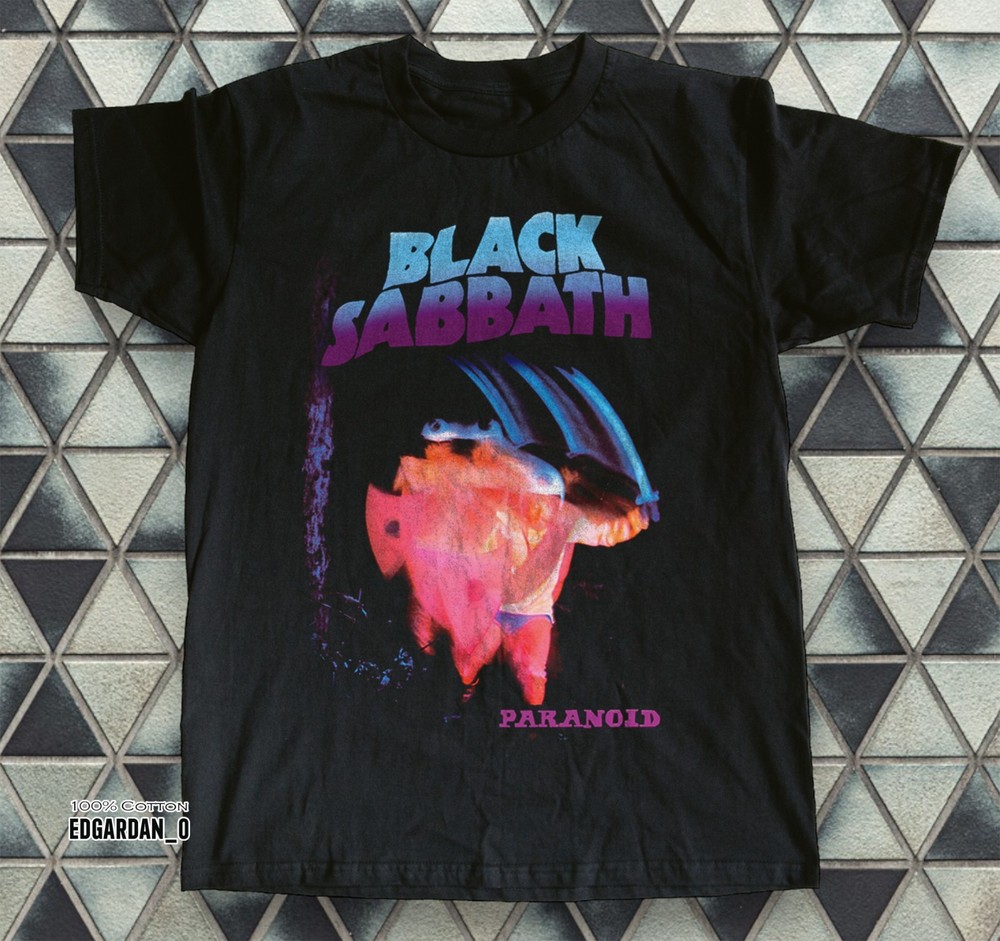 Black Sabbath – Paranoid Album Cover Black Unisex T-shirt Size S-5XL