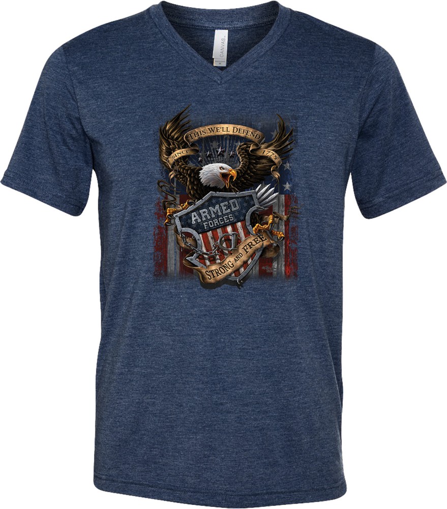 Buy Cool Shirts USA Armed Forces Tri Blend V-Neck Shirt