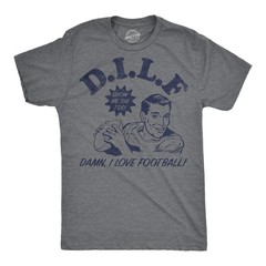 Mens Funny T Shirts DILF Damn I Love Football Sarcastic Graphic Novelty Tee For