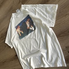 Vintage 90s Shar Pei Dog Box Graphic Nature Art Tee XL Single Stitch