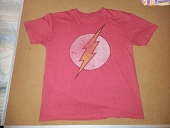DC Comics THE FLASH Logo Distressed Red T-Shirt Adult X-Large