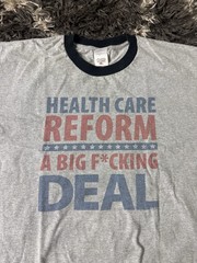Vintage Political T Shirt Men’s XL Health Care Reform Gray Short Sleeve