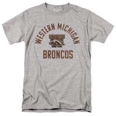 Western Michigan University Adult T-Shirt Broncos Logo, Athletic Heather, S-5XL