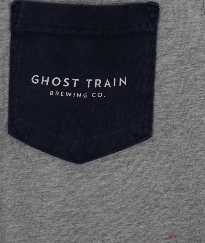 GHOST TRAIN BREWING COMPANY T SHIRT TEE GRAY BLACK WHITE BIRMINGHAM AL ALABAMA S