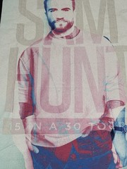 Sam Hunt 15 In A 30 Concert Tour T Shirt Black Size Medium