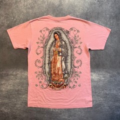 Vintage Nuestra Reyna Virgin Mary Graphic T-Shirt Mens Medium Pink Religious
