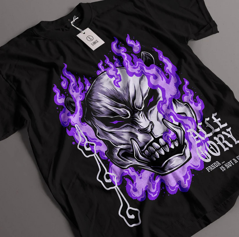 Anime Jujutsu Kaisen Panda Black T Shirt Size S – 5XL