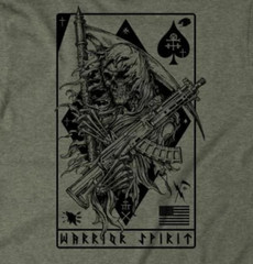 Howitzer Men’s “DEATH DEALER” short sleeve green warrior spirit T-shirt NWT