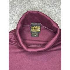 Eddie Bauer Vintage Turtleneck Shirt Large Burgundy Made in USA Cotton Blend