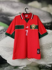 Morocco 1998 – 1999 home vintage football shirt jersey Puma #7 HADJI size XL