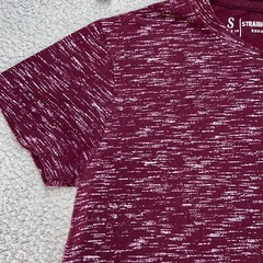 Straight Faded Mens Maroon Pocket Tshirt Short Sleeve Heather Crew Neck