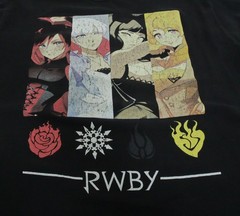 RWBY Anime Graphic T-Shirt Men’s Size L Black 100% Cotton Rooster Teeth T0503