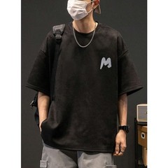 Men’s Fashionable Casual Suede Crew Neck Short Sleeve T-Shirt