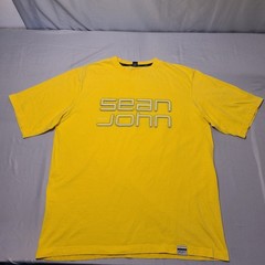 VTG Sean John Graphic T-Shirt Mens XL Yellow Short Sleeve Cotton Y2K Streetwear