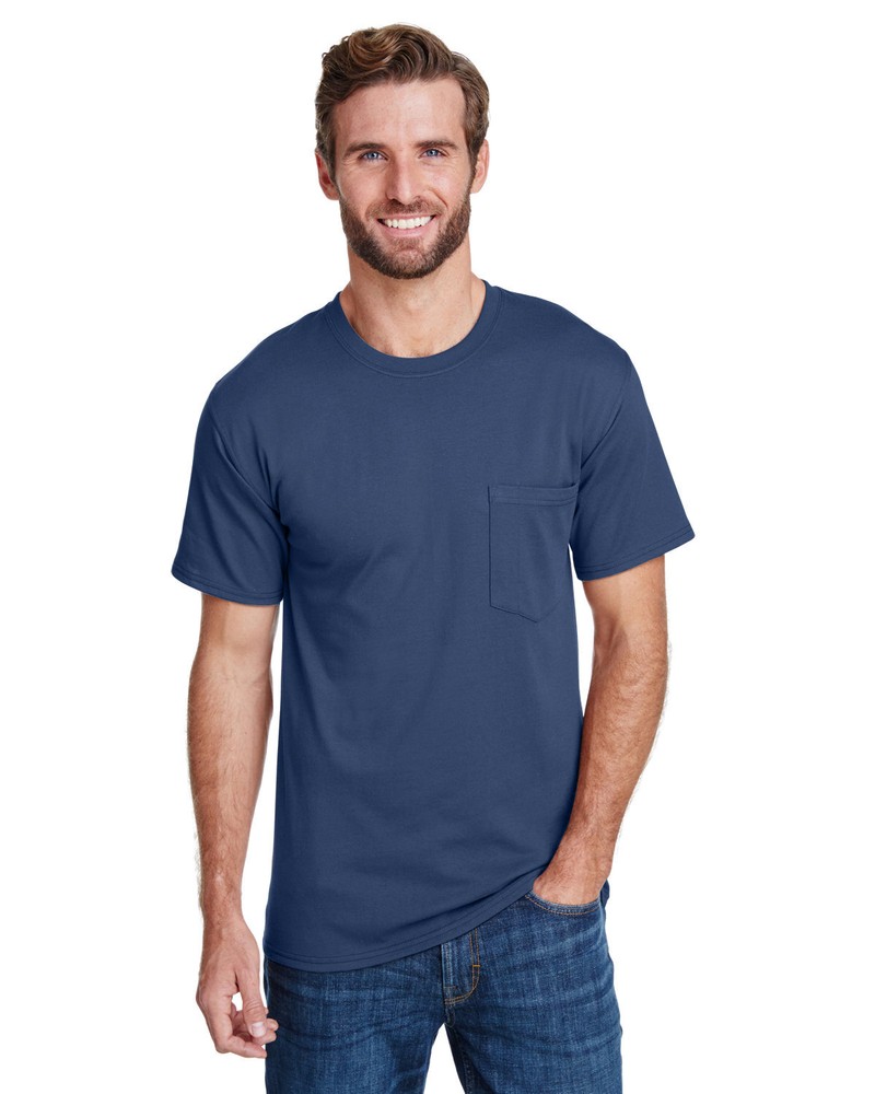 5 PACK OF Hanes Adult Cotton Blend Tag Free Workwear Pocket T-Shirt – W110