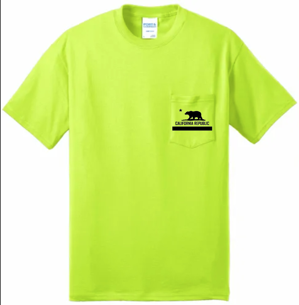 Pocket T-shirt – High Visibility Work Shirts California State Flag Tee Shirt