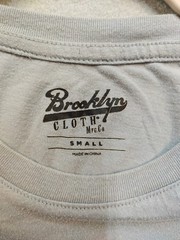 Brooklyn Cloth Mfg Co T-shirt Men Small Lt Gray Embroidered Logo BLESSED