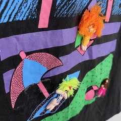 Vintage B.J. Design Concepts Shirt Mens Small Black Beach Doll 3D Graphic 90s