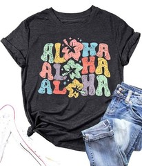 Hawaiian Shirt Women’s Family Vacation Tee Hawaii Trip Summer T-Shirt Grey S