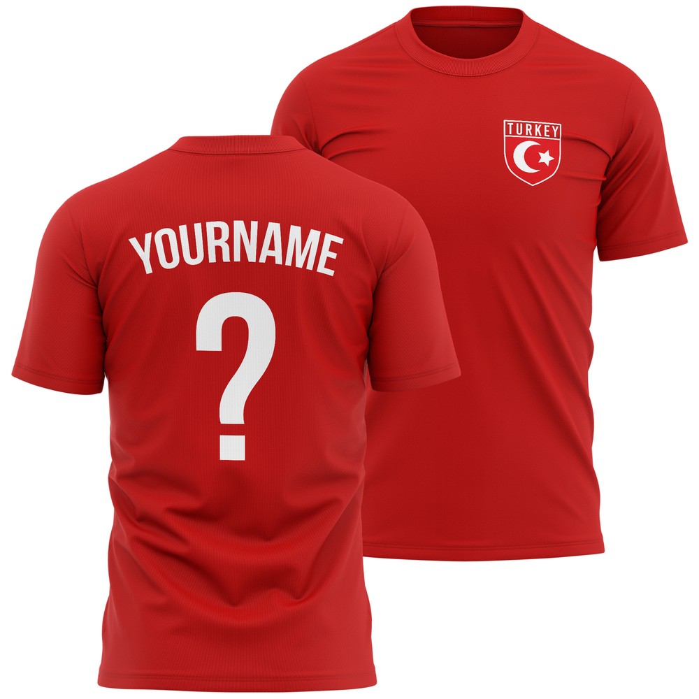 Mens Personalised Turkey Badge T Shirt shirt Football Him Footie Supporter Tu…