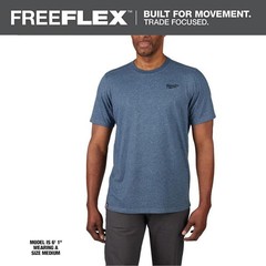 Milwaukee Men’s Medium Blue Cotton/Polyester Short-Sleeve Hybrid Work T-Shirt