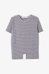 Army Telnyashka Striped Cotton Short Sleeve T-Shirt Russian Navy Blue Large