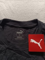 Puma Shirt Mens Large Black Graphic Logo Crew Neck Jersey Casual Tee Top