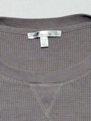 Seven7 Men’s Waffle Knit Thermal Crewneck XL Charcoal Gray Cotton Blend