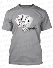 Mens 8XL Greystone Custom Big & Tall Tee Shirt Life’s A Gamble Streetwear Tshirt