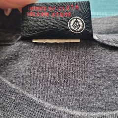 Vintage Y2K Volcom Stone Graphic T Shirt Mens M Gray Surf Skate Palm Tree Tee