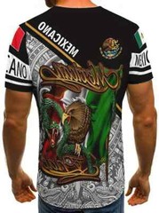 PLAYERA MEXICO CAMISETA DE CUELLO REDONDO ESTAMPADO 3D DE ALTA CALIDAD