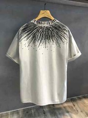 New Fashion Men Trendy Drill Rhinestone Diamond Summer Streetwear Luxury T-Shirt
