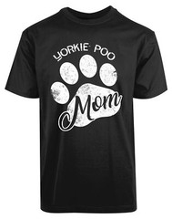 Yorkie Poo Mom Foot Print New Men’s Shirt Funny Slogan Animal Lovers Casual Tees