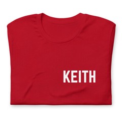 Keith Classic Rock T-Shirt, Red, Keith Moon, Keith Richards, The Who, 80s, Retro