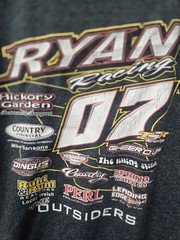 Ryan Racing 07 Dirt Track Racing T Shirt Large Gray Sponsor Graphic Tee