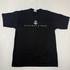 Vintage Steinway & Sons T-Shirt XL Black Bayside Heavyweight Piano Music USA