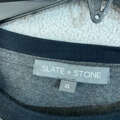 Slate & Stone Men’s XL Gray & Black Long Sleeve T-Shirt Cotton F1386